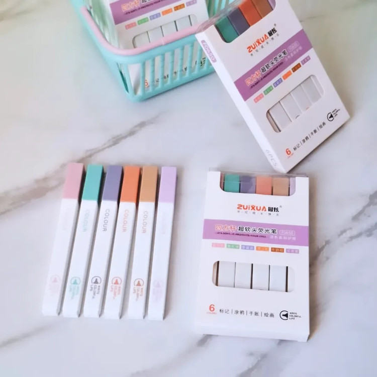 هایلایتر مکعبی پاستیلی شش رنگ