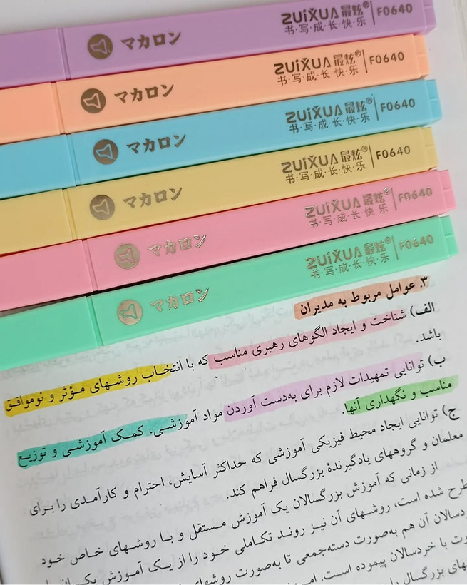 هایلایتر پاستیلی مکعبی ۶رنگ