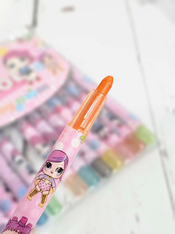 مداد شمعی پیچی ۱۲رنگ بلند