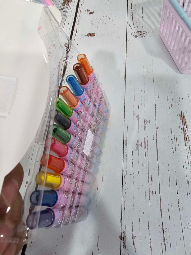 مداد شمعی پیچی ۱۲رنگ بلند