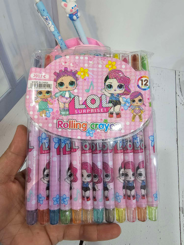 مداد شمعی پیچی ۱۲رنگ بلند