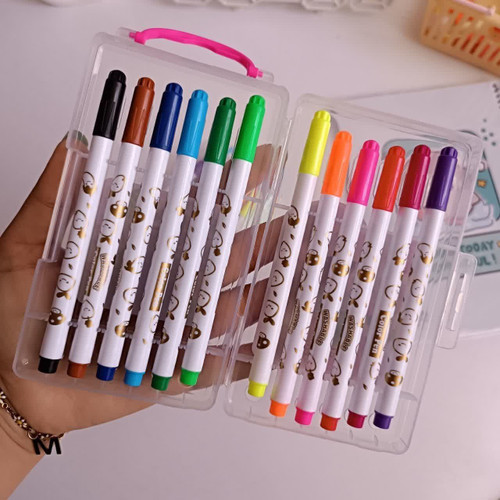 ماژیک رنگ آمیزی ۱۲رنگ جلد طلقی