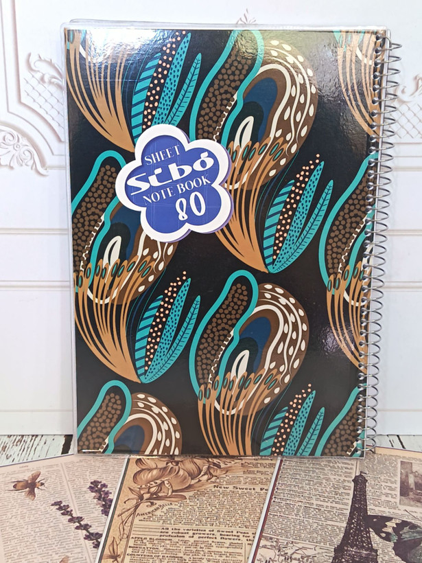 دفتر سیمی ۸۰ برگ مجلد سیبو طرح گل
