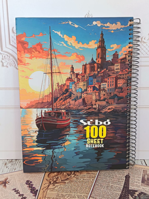 دفتر ۱۰۰ برگ سیمی جلد سخت سیبو
